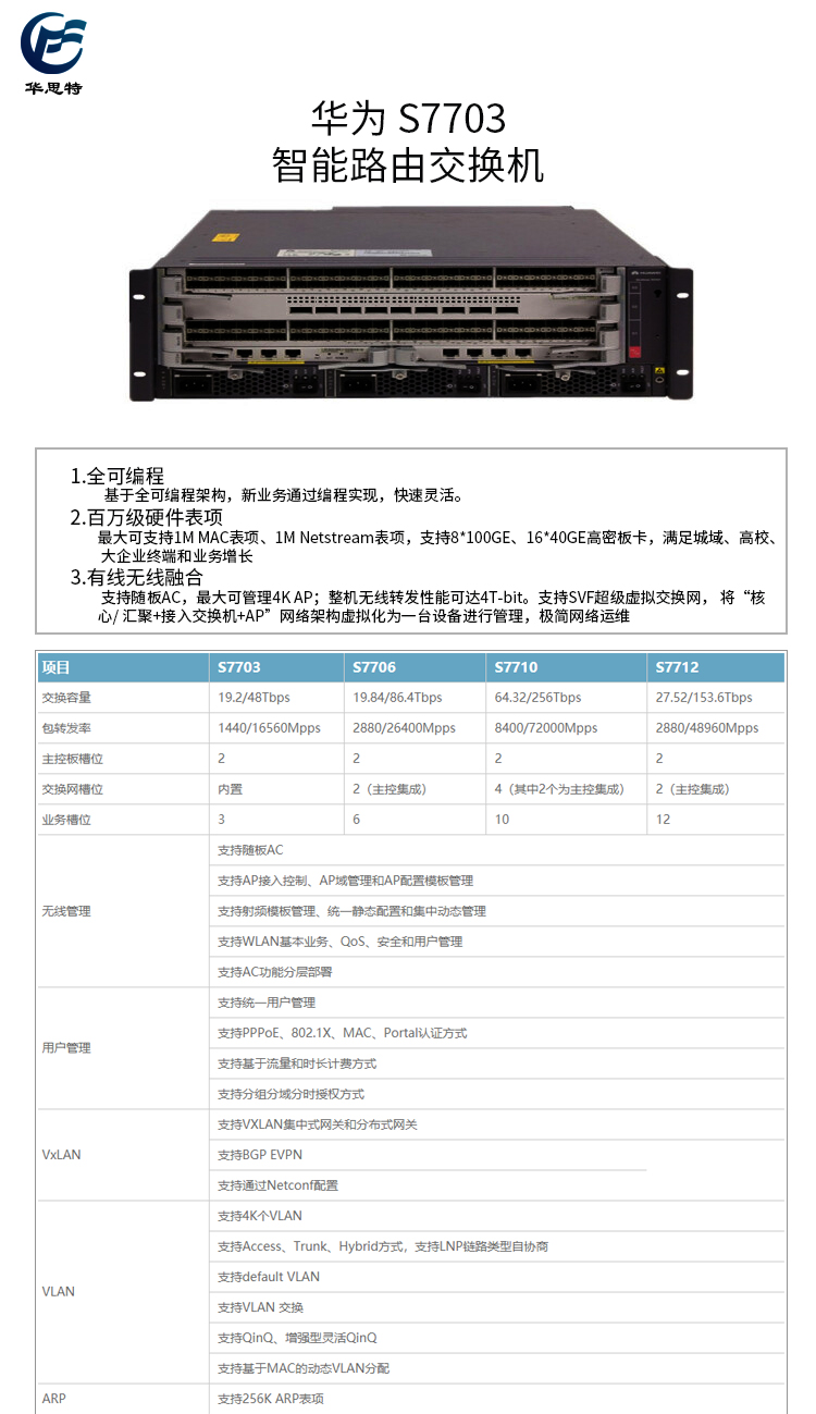 华为s7703智能路由 核心交换机