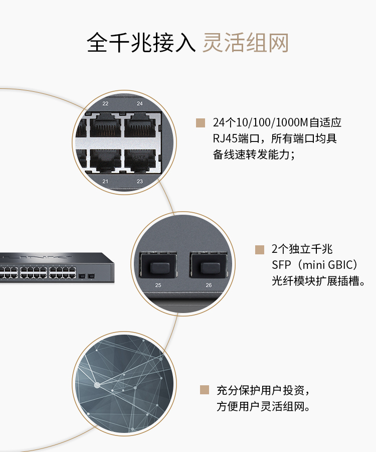 TP-LINK TL-SG3226全千兆二层网管型核心交换机