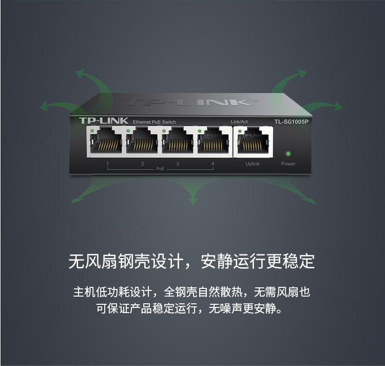 TP-LINK 5口全千兆以太网PoE交换机