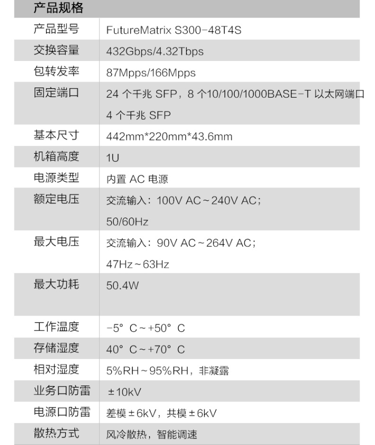 华为S300-48T4S 48口千兆交换机