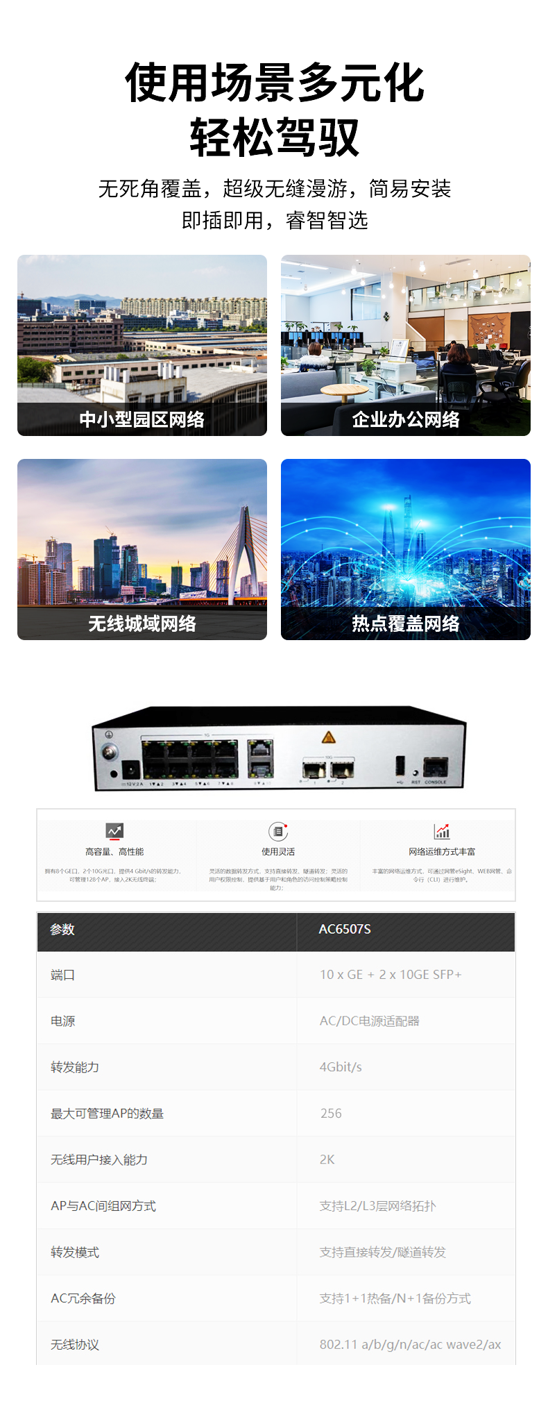 华为 AC6507S 企业级无线AC控制器