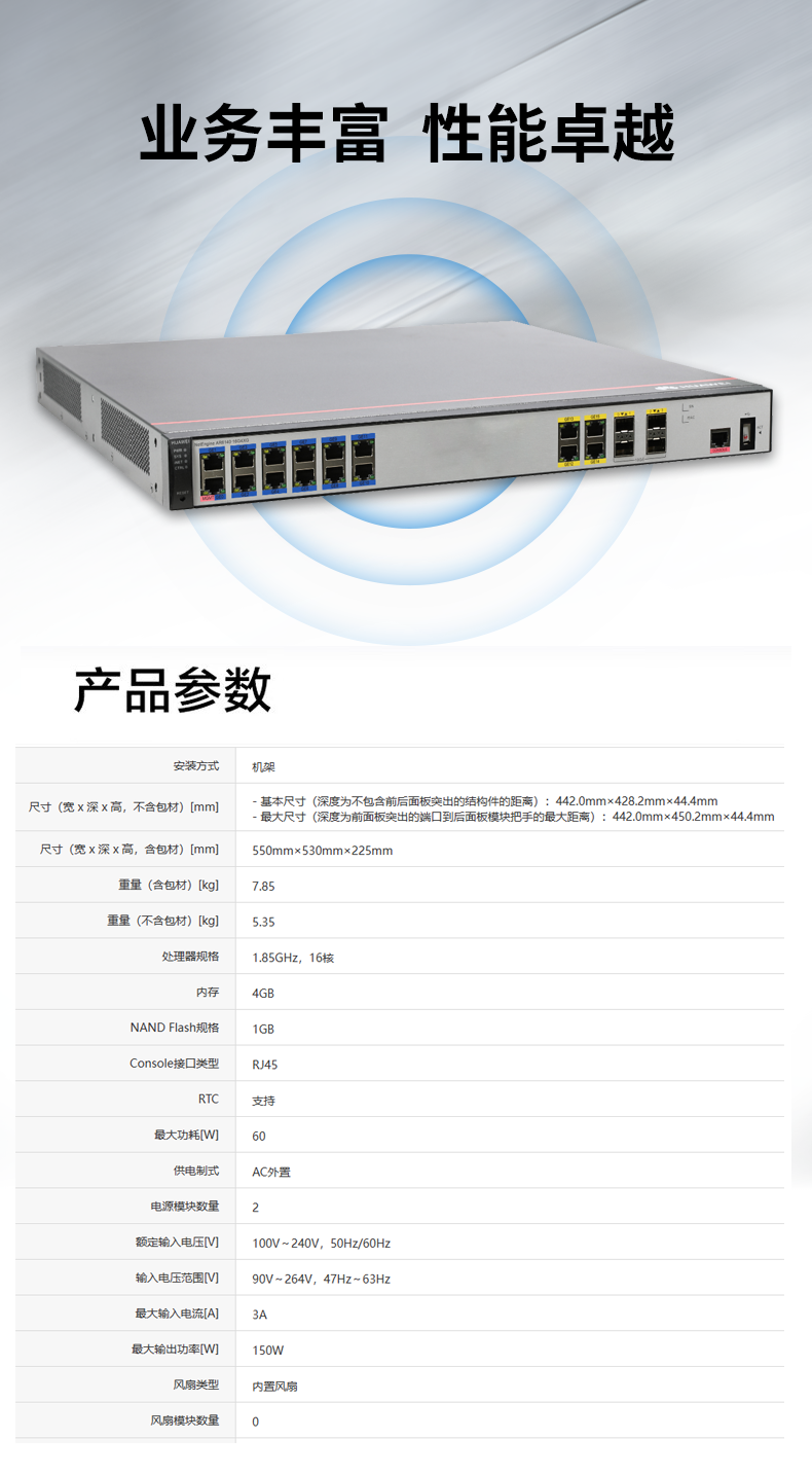 华为 AR6140-16G4XG 千兆企业级路由器